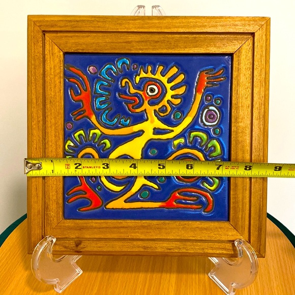 Framed Abstract Aztec Monkey Tile. - Picture 2 of 4